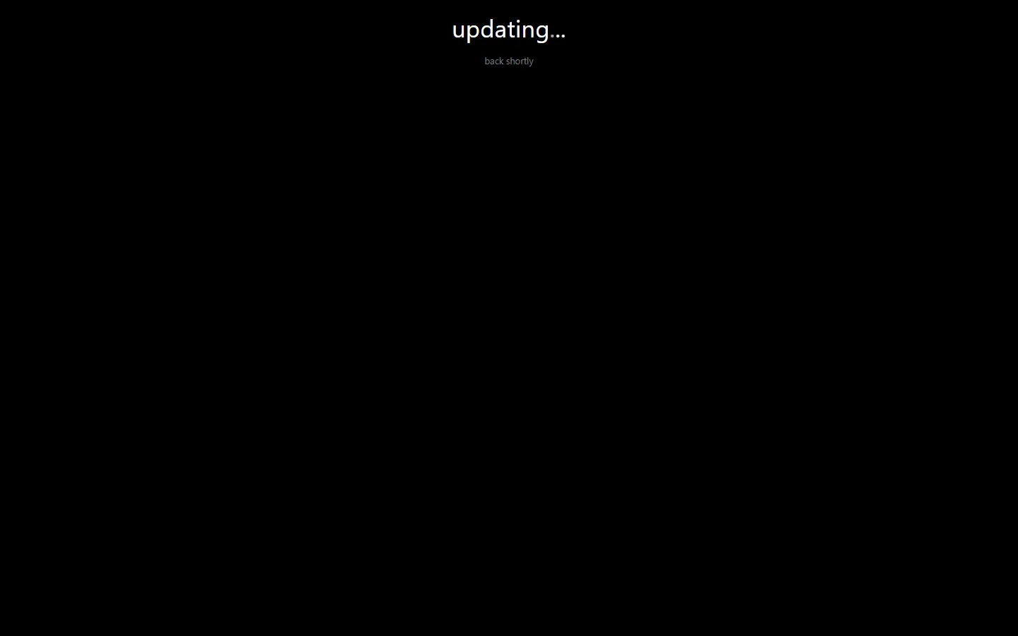 Maintenance page, as it looked at e0f94d0b